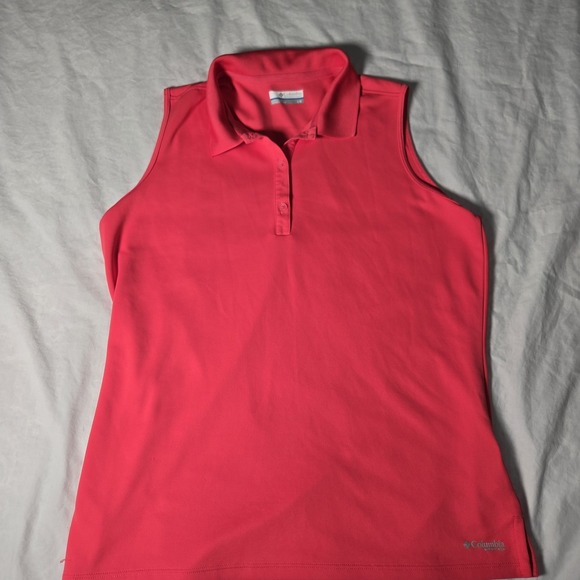 Columbia Tops - Columbia PFG Polo Sleeveless Shirt Women Large Golf Logo EUC‎